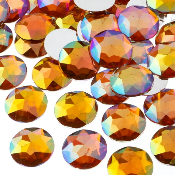 John Bead 200-Piece 20mm | Orange AB Acrylic Round Flat Back Rhinestones