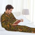 thumbnail image 6 of Sikiie Autumn Leaves Owl Squirrel Mens Pajama Set, Soft Warm Long Sleeve Sleepwear, Cozy Button-Down Pjs for Men-XX-Large, 6 of 7