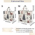 thumbnail image 2 of FORMRS Womens Corduroy Tote Bag Crossbody Shoulder Handbag with Pocket, Beige Christmas Forest, 2 of 7