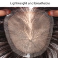 thumbnail image 2 of Men's Hairpiece Human Hair Replacement Systems Men's Toupee Silk Base Durable Male Hair Prosthesis Natural Black Color 120% Density Men Wigs, 2 of 6