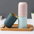 thumbnail image 3 of Duslogis Household Unbreakable Reusable Drinking Cup Set 4 Colors, Plastic Toothbrush Cup 300 ml (10 oz) Dishwasher Safe (Light Blue & Navy & Light Pink & Light Grey), 3 of 7