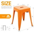 thumbnail image 2 of 18 inch Space-Saving & Stackable Design Metal Bar Stools Set of 2, Backless Style Stools for Indoor Outdoor Barstools for School Classroom Kitchen(Orange), 2 of 8