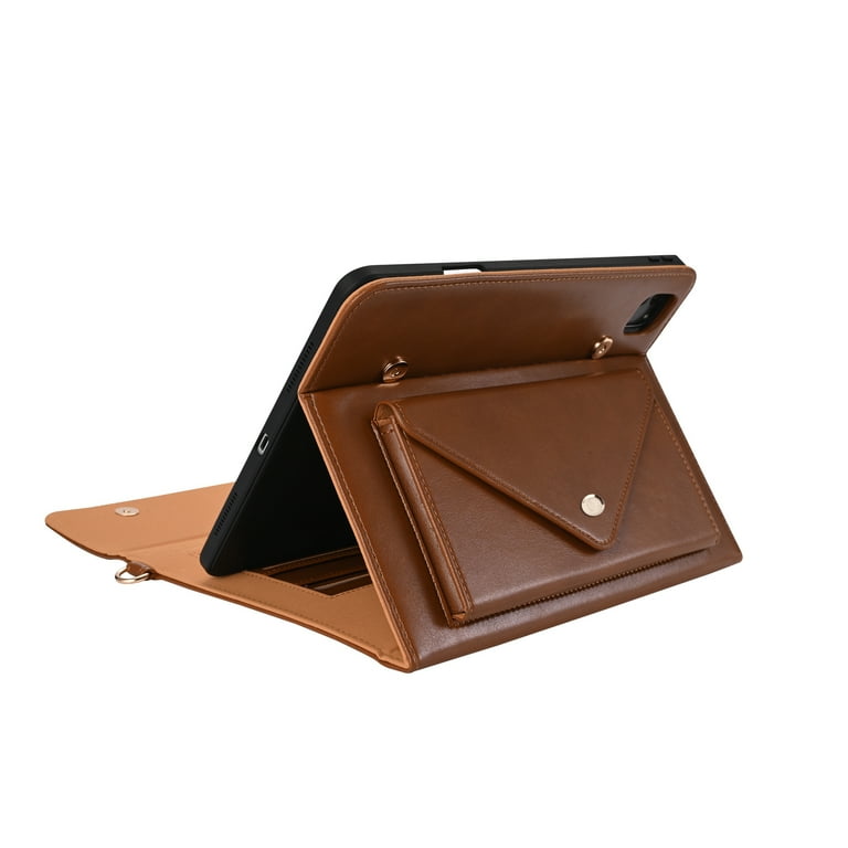 Allytech iPad Pro 12.9 Handbag Case Crossbody Wallet Case with Detachable Phone bag Zipper Pocket Business Bag with Shoulder Strap for iPad Pro 12.9 inch 5th 4th 3th Gen 2021 2020 2018 Brown Walmart.c...