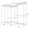 thumbnail image 7 of 830LbsClothes Rack Heavy Duty Clothing Rack 77" H Clothing Racks for Hanging Clothes Metal Garment Rack Portable Clothes Rack Heavy Duty Freestanding Closet Wardrobe 77" H x69 W x16 D,White, 7 of 7
