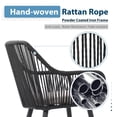 thumbnail image 2 of JOIVI 7-Piece Patio Dining Set, Outdoor Dining Furniture for 4-6 people, Patio Wicker Dining Set with Rattan Chairs and Dining Table for Backyard, Deck( Black & Straight-line Back), 2 of 8