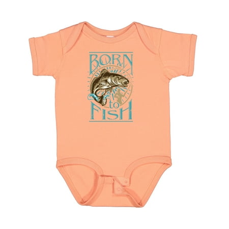 

Inktastic Born to Fish Gift Baby Boy or Baby Girl Bodysuit