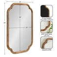 thumbnail image 2 of Kate and Laurel Glenby Transitional Scalloped Wall Mirror, 24 x 36, Rustic Brown, Wooden Farmhouse Bathroom Mirror with Rounded and Stepped Frame Profile, 2 of 7