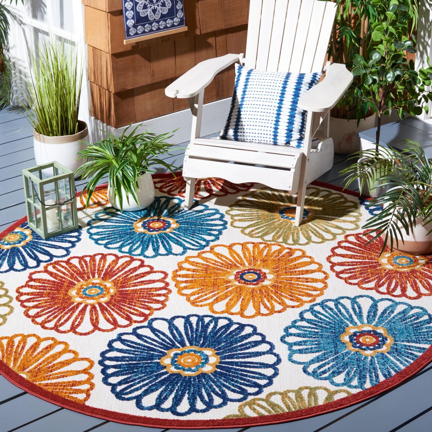 SAFAVIEH Cabana Aria Tapis Floral Extérieur