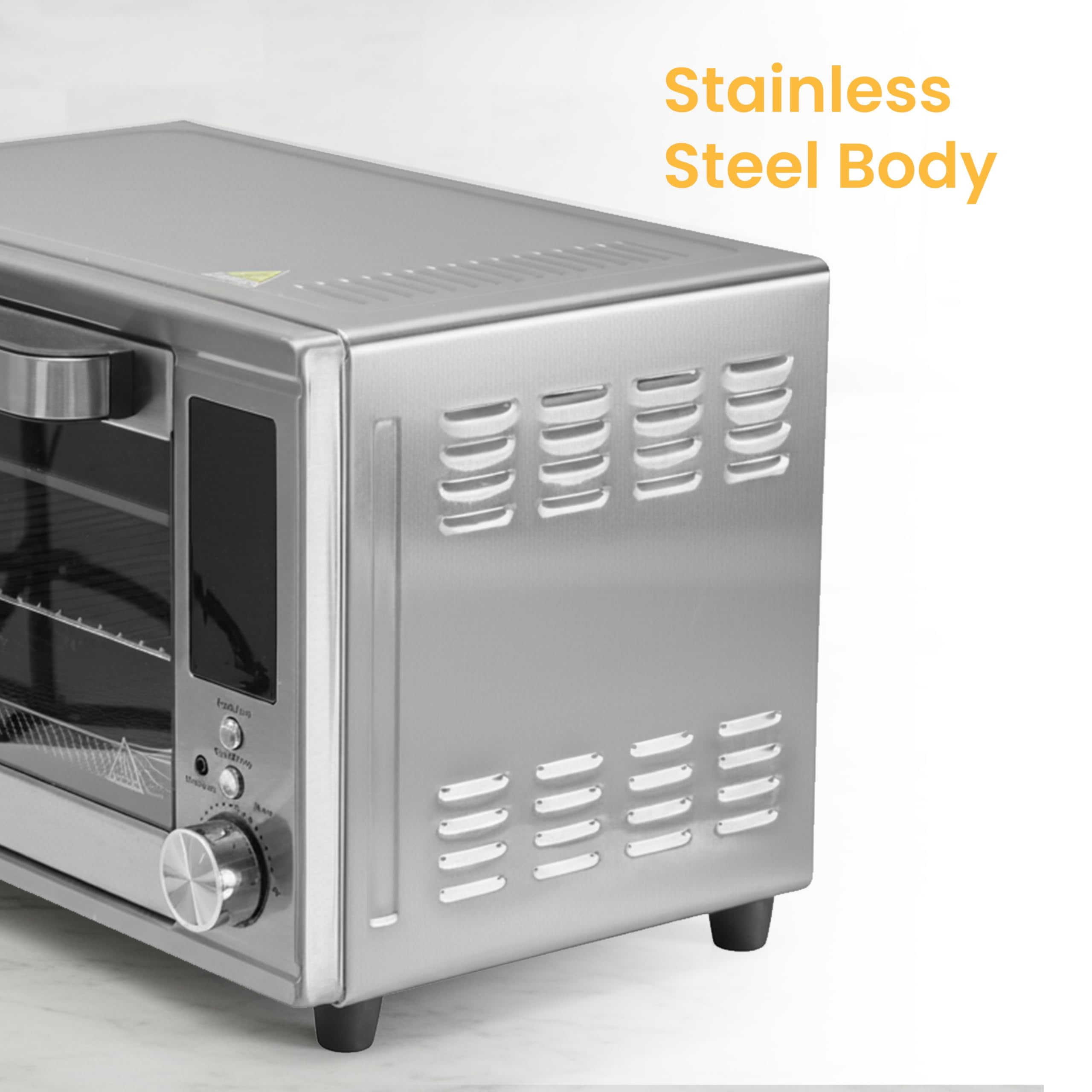 Plum Chef 30 Qt Air Fryer Toaster Oven Combo with Smart Probe, 12-in-1 Countertop Convection Oven, 450°F, Stainless Steel, Silver