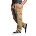 thumbnail image 4 of Victorious Men's Heavyweight Fleece Relaxed Lounge Cargo Sweatpants - Khaki - Large, 4 of 5