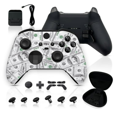 Silent Modz Custom Elite Series 2 Wireless Controller Compatible with Xbox Series X, Xbox Series S, Xbox One, Mobile & PC – Starter Bundle Gaming Controller with Accessories & Case (Cash Money)