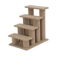 thumbnail image 1 of PawHut 4-Step Carpeted Cat Scratching Post Pet Stairs, Cream White, 1 of 10