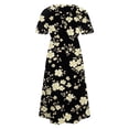 thumbnail image 5 of Women's Summer Casual Dresses Plus Size Round Neck Zipper Floral Print Dress, 5 of 7