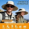thumbnail image 3 of (2 pack) EINSKEY Sun Hat for Men Women, Waterproof Wide Brim Boonie Bucket Hat for Fishing Hiking - Beige, 3 of 9