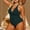 Green, variant on SwiftWear Women's Plus Size Halter Neck One Piece Swimsuit Deep V-Neck Tummy Control Bathing Suit with Open Back Elegant Swimwear for Beach Vacation