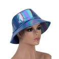 thumbnail image 2 of Deago Unisex Fashion Bucket Hat Beach Sun Hat PU Leather Rain Hat Waterproof Fishmen Cap for Men Women (Blue), 2 of 8