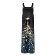 thumbnail image 7 of Womens Christmas Print Wide Leg Jumpsuit Adjustable Strap Sleeveless Overalls with Pockets S, 7 of 7