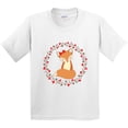 thumbnail image 3 of Inktastic Valentine Woodland Fox Heart Wreath Youth T-Shirt, 3 of 5