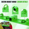 thumbnail image 3 of Garvee Bolt-On Tractor Bucket Grab Hooks, 2 in Receiver + 1/2 in D-Rings, Fits JD 53/57/61/72 in Buckets (Not 49 in), Green, 3 of 6