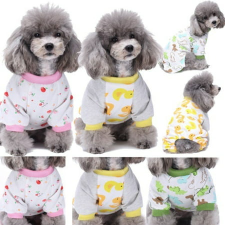 Cute Dog Pajamas Pet Clothes for Small Dog Shirt Jumpsuit Jammies XS-XL ...