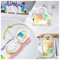 thumbnail image 4 of FJLBDE Case for Samsung Galaxy Tab A7 Lite 8.7 Inch 2021 SM-T220/T225/T227 with 360 Kickstand, Shoulder Strap Carrying Protective Cover, Multicolor Pink, 4 of 6