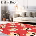 thumbnail image 2 of ODIKA 4'x6' Machine Washable Non-Slip Area Rug, Adorable Kitten Portrait DIY Tufted Art High Traffic Rug with Pad, Red, 682192, 2 of 8