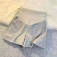 thumbnail image 2 of MEZZALL Women Maternity Shorts Solid Color For Loose Fit Pregnancy Capris With Soft Belly Support Comfortable Casual Wear Relaxed Fit Pregnant Shorts, 2 of 4