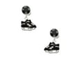 thumbnail image 2 of Delight Jewelry Silvertone Black Ice Skates Black Crystal Clip on Earrings, 2 of 5