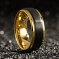 thumbnail image 2 of King Will 8mm Black Tungsten Carbide Wedding Ring Band for Men Matte Tungsten Ring Inner Plated Gold Step Edge Wedding Band Comfort Fit Men Women 8, 2 of 7