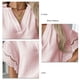 thumbnail image 5 of Camiseta pura respirable de las mujeres del cordón del color de la manga corta del poliéster superior con cuello en V para las compras de la oficina, 5 of 6