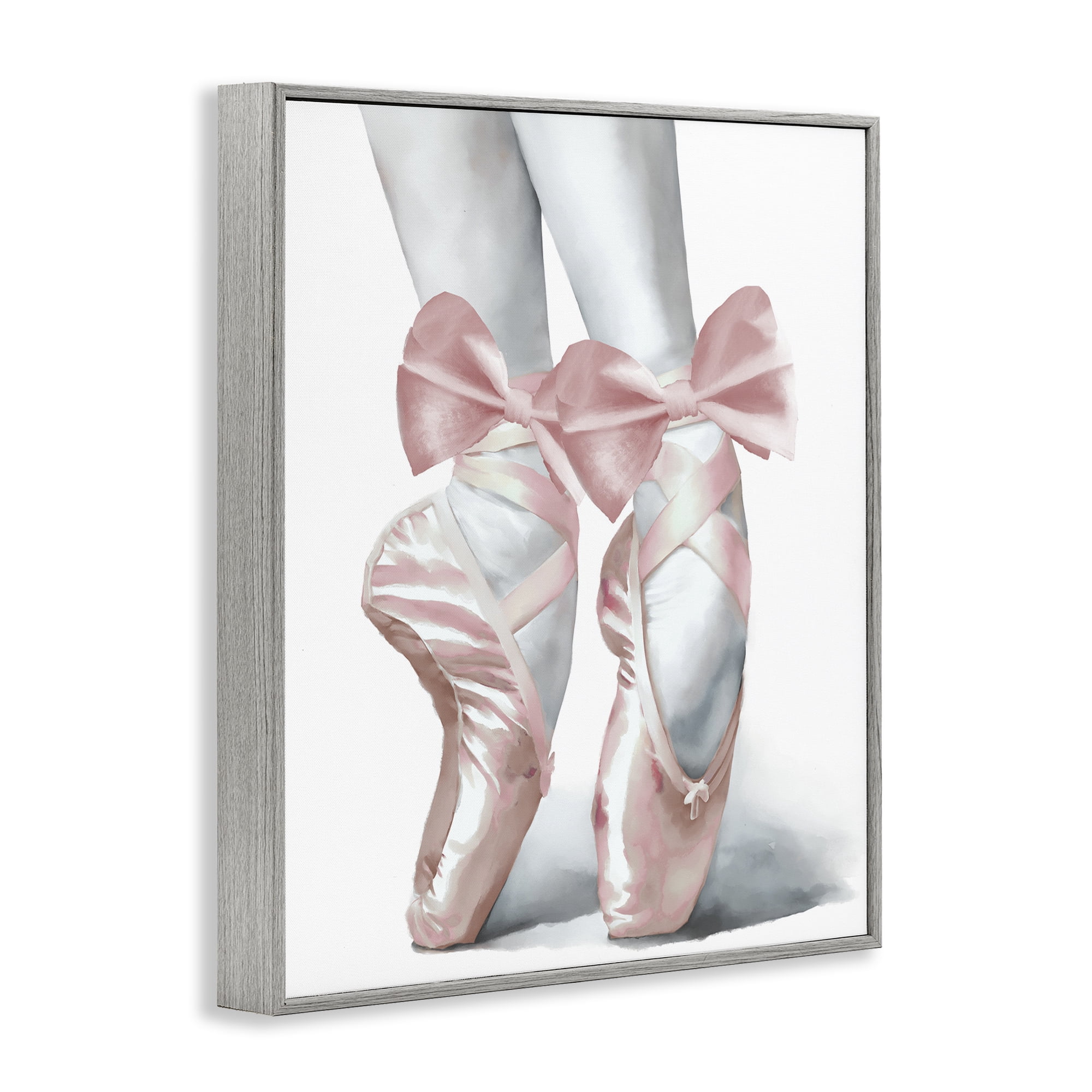 Stupell Industries Ballet Pointe Shoes Gray Framed Giclee Art, design by Elizabeth Medley