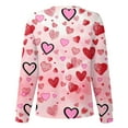 thumbnail image 4 of Valentines Scrub Jackets Women Plus Size Loose Long Sleeve Cute Love Heart Printed Scrubs Casual Button Snap Front Scrub Tops Nursing Uniform Medical Nurse Workwear with Pockets Light pink 2XL, 4 of 5