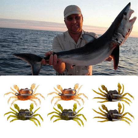 2024 TOP! 6pcs Cranka Crab Lure Bait 3D Simulated Soft with Double Hooks for Fishing Accessories Tools