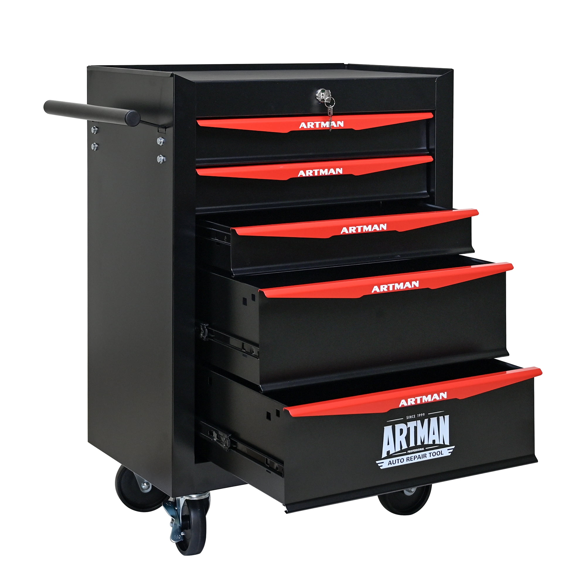 ARTMAN 20" 5-Drawer Rolling Metal Tool Chest Cabinet,Steel Tool Storage Box Organizer for Garage Workshop Warehouse