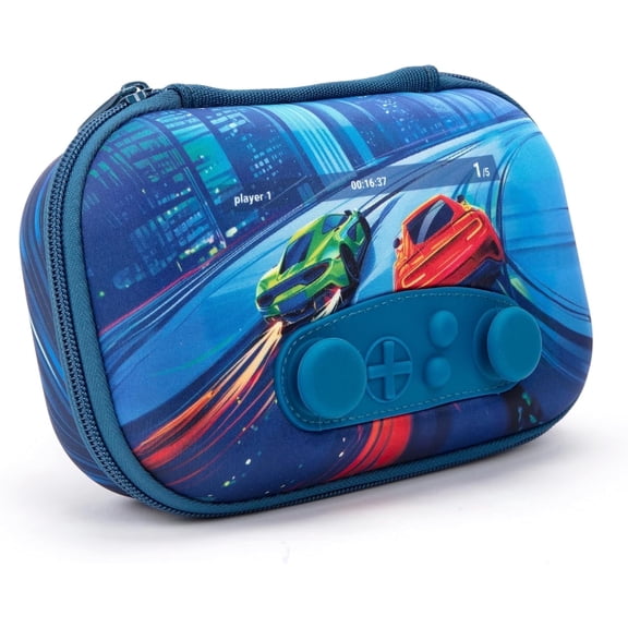ZIPIT Gamer Pencil Case for Boys | Joystick Pencil Box for Kids (Car Race)