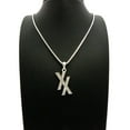 thumbnail image 2 of Stone Stud Double X Pendant w/ 2mm 24" Box Chain Necklace, Silver-Tone, 2 of 4