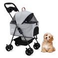 thumbnail image 3 of SKISOPGO Dog Stroller Pet Stroller Foldable Cat Stroller for Travel 4 Wheels Puppy Stroller, 3 of 9