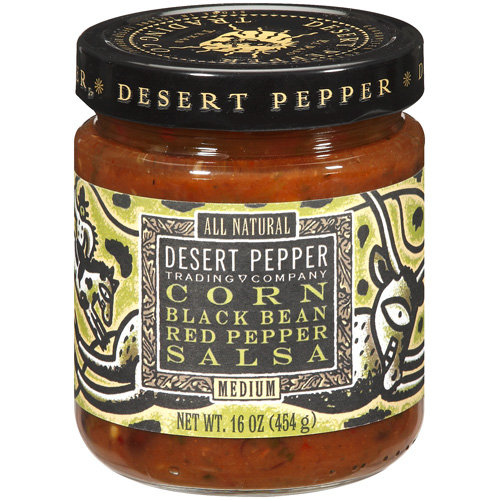 (2 Pack) Desert Pepper Corn Black Bean and Red Pepper Medium Salsa, 16