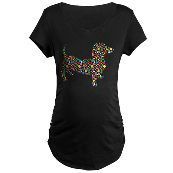 CafePress - Dachshund Polka Dots Maternity Dark T Shirt - Maternity Dark T-Shirt