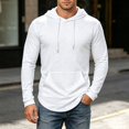 thumbnail image 2 of Uikmnh Men's Sweatshirts, Solid Color Hoodie Sweatshirt Classic Comfort Knit with Front Pocket for Everyday Wear, Hoodies for Men,XL, 2 of 5