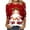 Rouge, variante sur Chandails de Noël pour Femmes à Paillettes, Arbre de Noël Imprimé, Hauts à Manches 3/4, Chemisiers Habillés Décontractés, Col Rond, T-Shirts des Fêtes