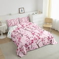 thumbnail image 3 of Homewish Boys Girls Flower Cherry Blossoms Bedding Comforter Set 2pcs,Pink Floral Sakura Twin Comforter Sets Microfiber,Japanese Style Breathable Bedding Set,Breathable Home Decor,Reversible, 3 of 8