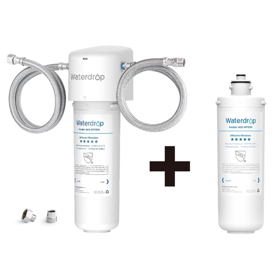 Waterdrop 10UAW Under Sink Water Filter System, 8K Gallons High Chlorine Reduction Water Filtration System,with RF10