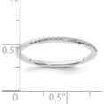 thumbnail image 4 of 14K White Gold 1.2mm Twisted Wire Pattern Stackable Band (Size 9) Made In United States stk22-120w-9, 4 of 5