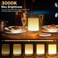 thumbnail image 4 of Lámpara de mesa de noche con luz táctil regulable, con 256 colores RGB que cambian de color, luz de noche LED cálida para niños, batería recargable USB de 2200 mAh, memoria, 4 of 5