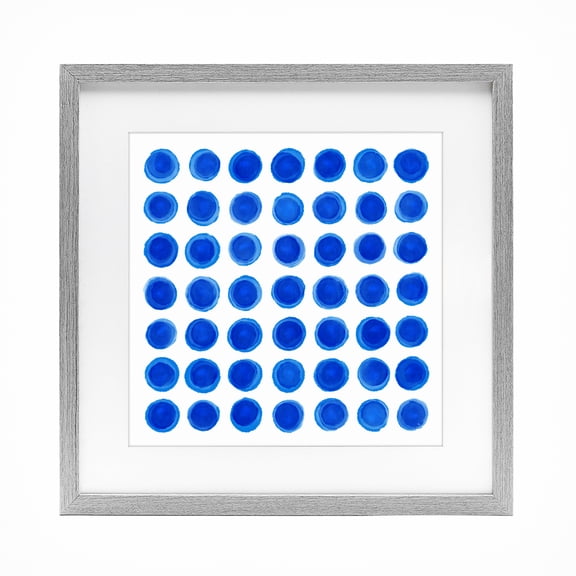 Stupell Industries Blue Dots Uniform Pattern Gray Framed Print Under Glass, design by Martina Pavlova