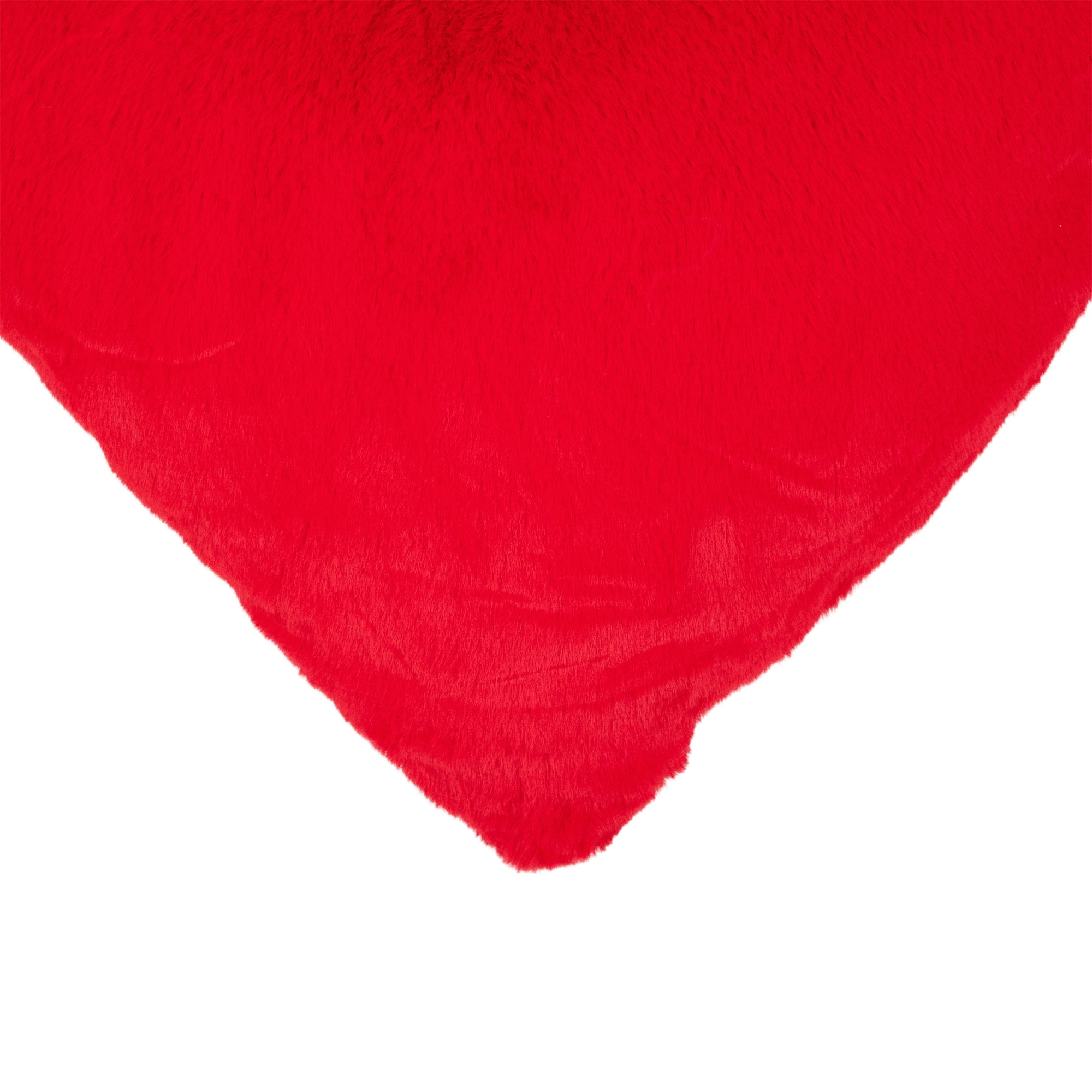 Plush Faux Fur Heart-Shaped Valentine's Day Throw Pillow - 13" - Red