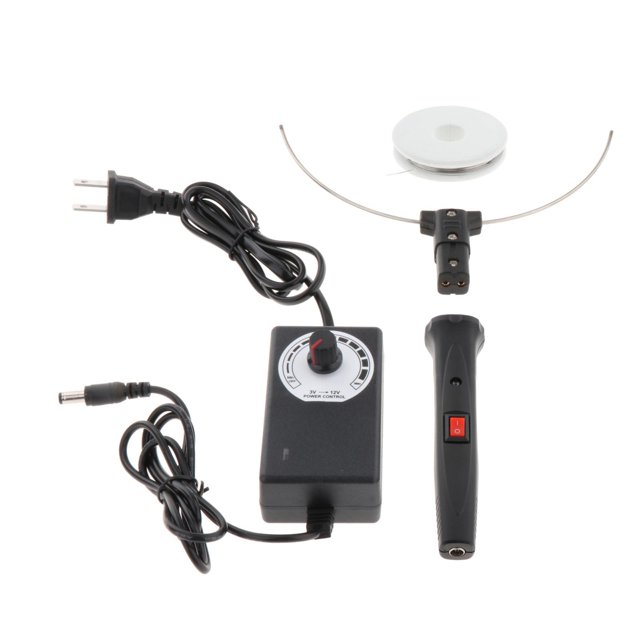 Herramienta de de poliestireno eléctrico de alambre caliente, herramienta de cuchillo caliente, de espuma, de corte para interruptor + mango + arco perfecl Cortador de espuma eléctrico