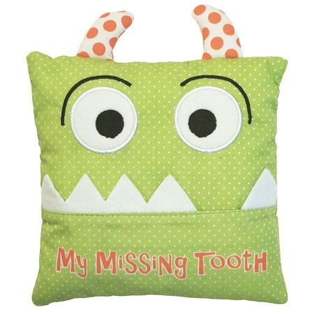 Monster Pillow - Alma's Designs Tooth Fairy Pillow - Cute Green Monster Face - 5 by 5 Inches