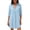 Blue, variant on Mini Dress for Women Plus Size Solid Color Short Sleeve V-Neck Comfortable Casual Loose Beach Vacation Outdoor Sundresses For Women